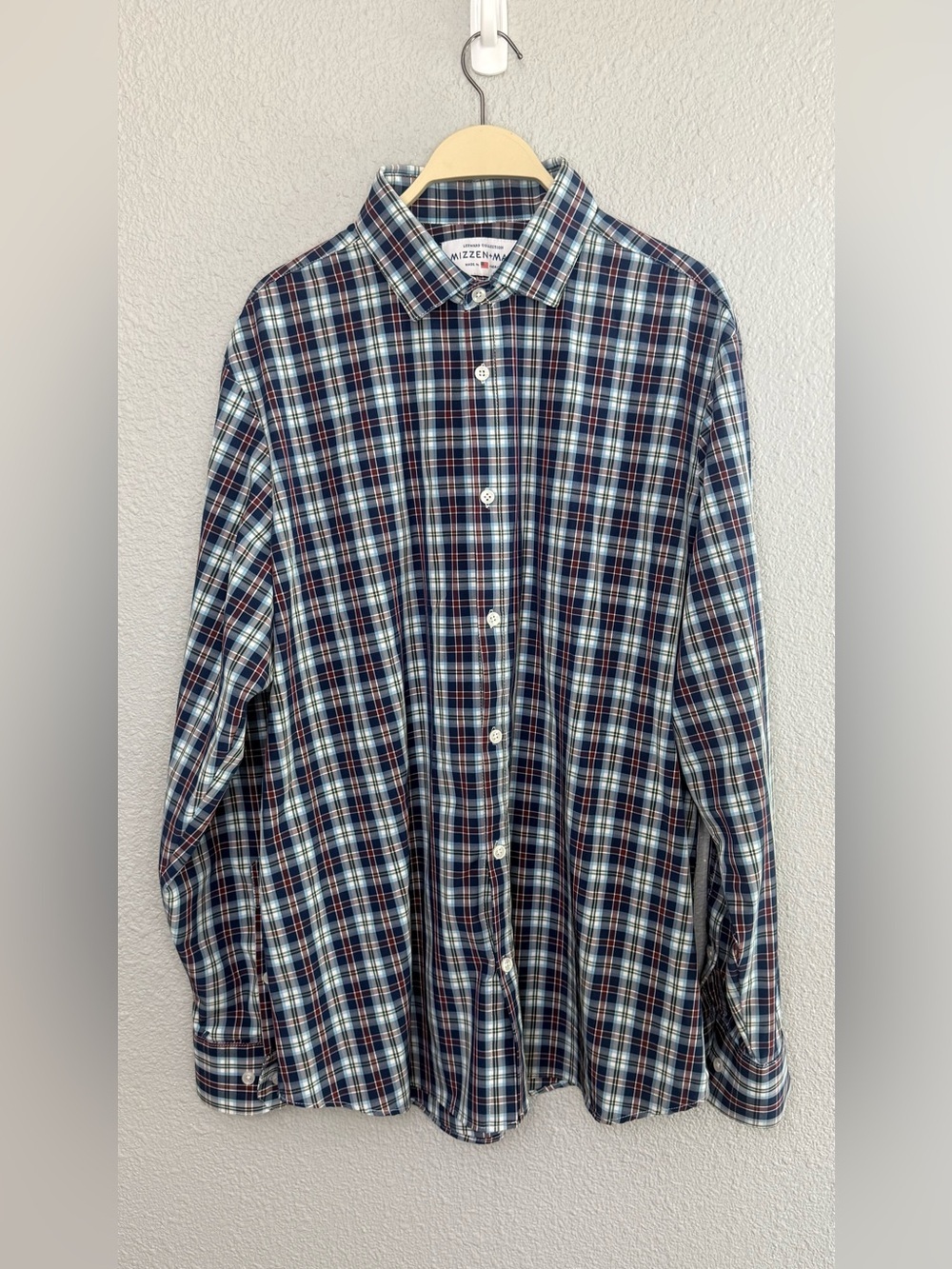 Mizzen+Main | Leeward Collection Plaid Long Sleeve | Made In USA | Size XL